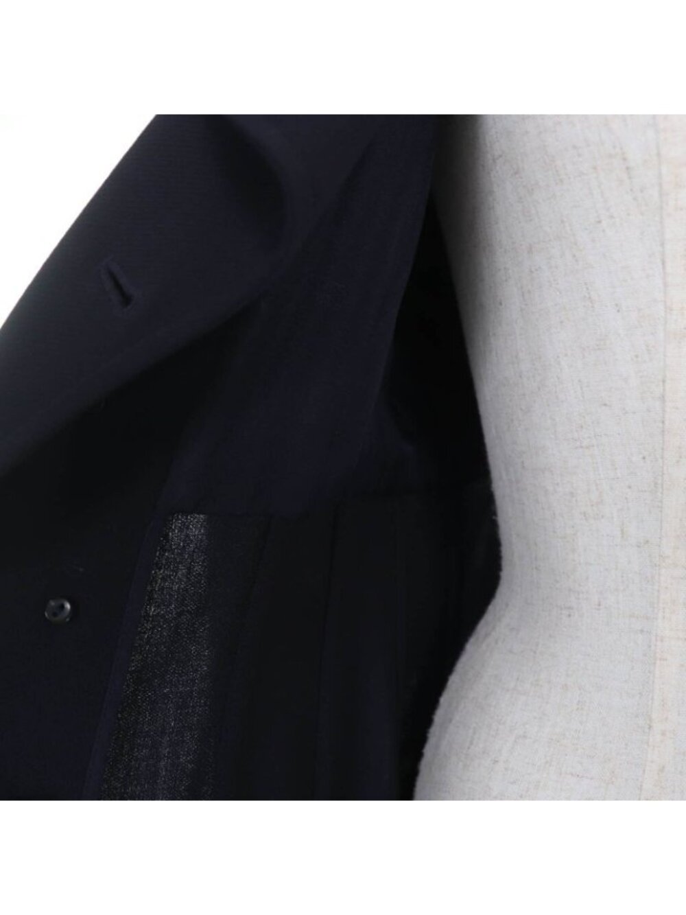 Chanel Vintage 96 P 100% Wool Coco Mark Button Jacket Dark Navy 38 - Picture 5 of 10